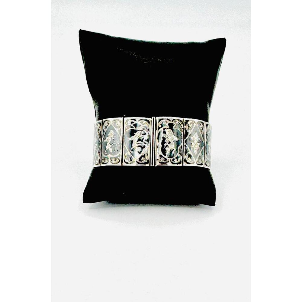 Siam sterling silver goddess panel bracelet